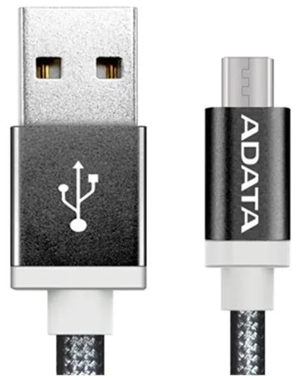 Adata kabel Micro USB, pletený, 1 m, černý