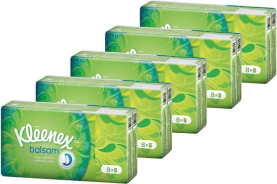 Kleenex Balsam Papírové kapesníčky 5x 8 balíčků