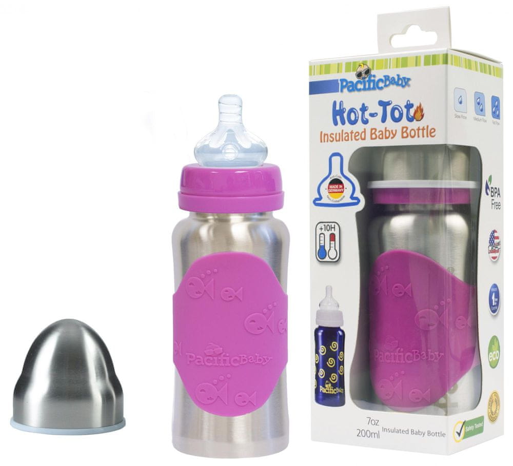Pacific Baby Hot-Tot termoska 200 ml - růžová/stříbrná
