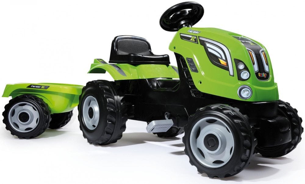 Smoby Šlapací traktor Farmer XL zelený s vozíkem