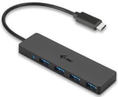 I-TEC Rozbočovač Slim (USB-C, 4x port), černá