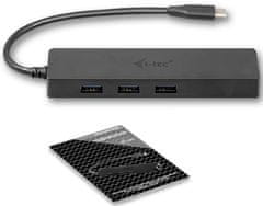 I-TEC Rozbočovač Slim (USB-C, 3x port + RJ45 port), černá