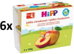 HiPP BIO Jablka s broskvemi - 6x(4x100g)