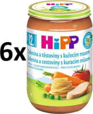 HiPP BIO Zelenina a těstoviny s kuřecím masem - 6x220g