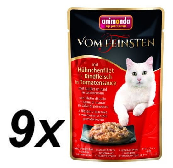 Animonda VF kapsička kuřecí filet+hovězí maso v rajčatové omáčce 9 x 50 g