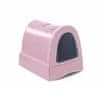 Krytý kočičí záchod s výsuvnou zásuvkou pro stelivo růžová 40×56×42,5 cm