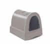 Krytý kočičí záchod s výsuvnou zásuvkou pro stelivo šedá 40×56×42,5 cm