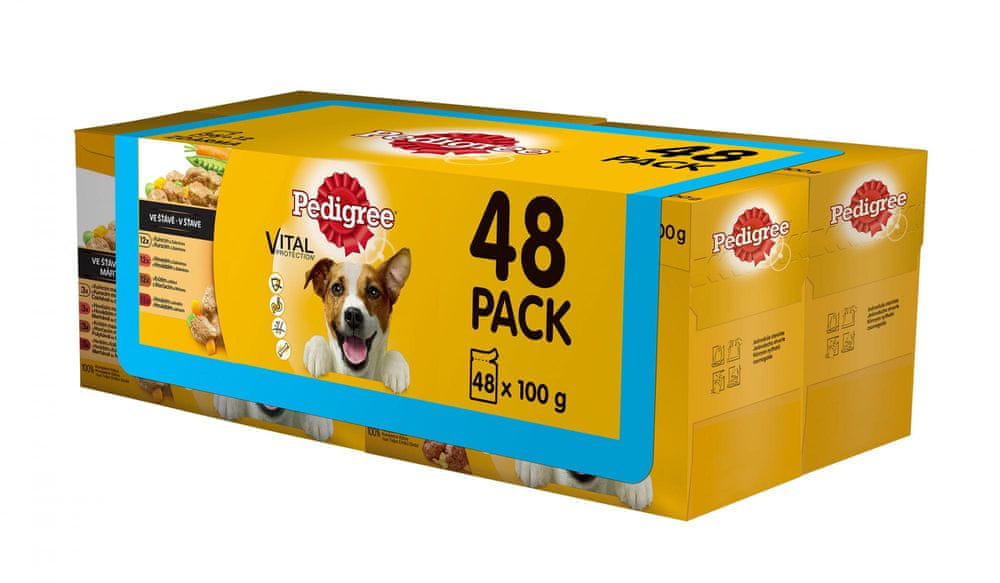 Pedigree Vital Protection kapsičky masový výběr se zeleninou ve šťávě pro dospělé psy 48 x 100g