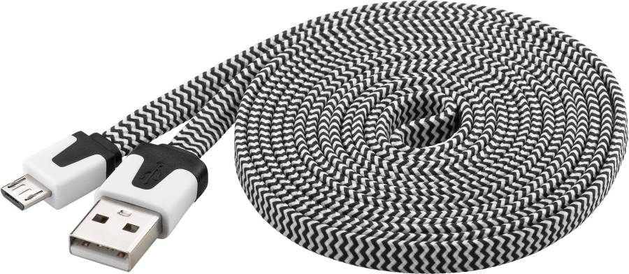 PremiumCord Micro-USB kabel (2.0; 2m), černá/bílá - rozbaleno