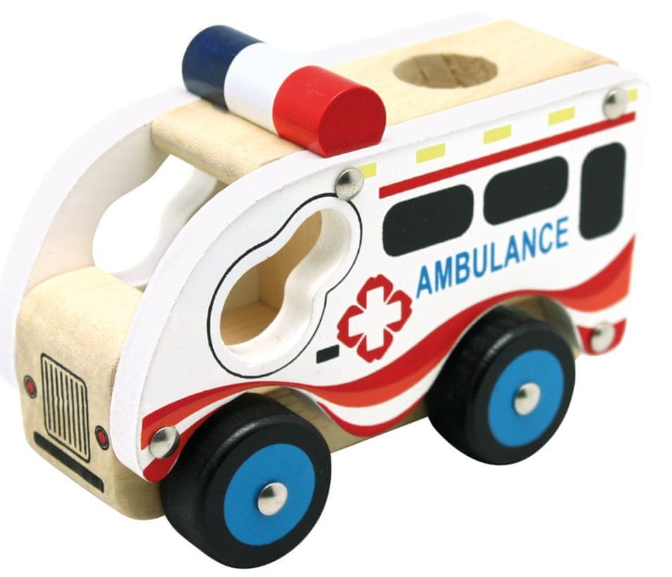 Bino Dřevěné auto ambulance