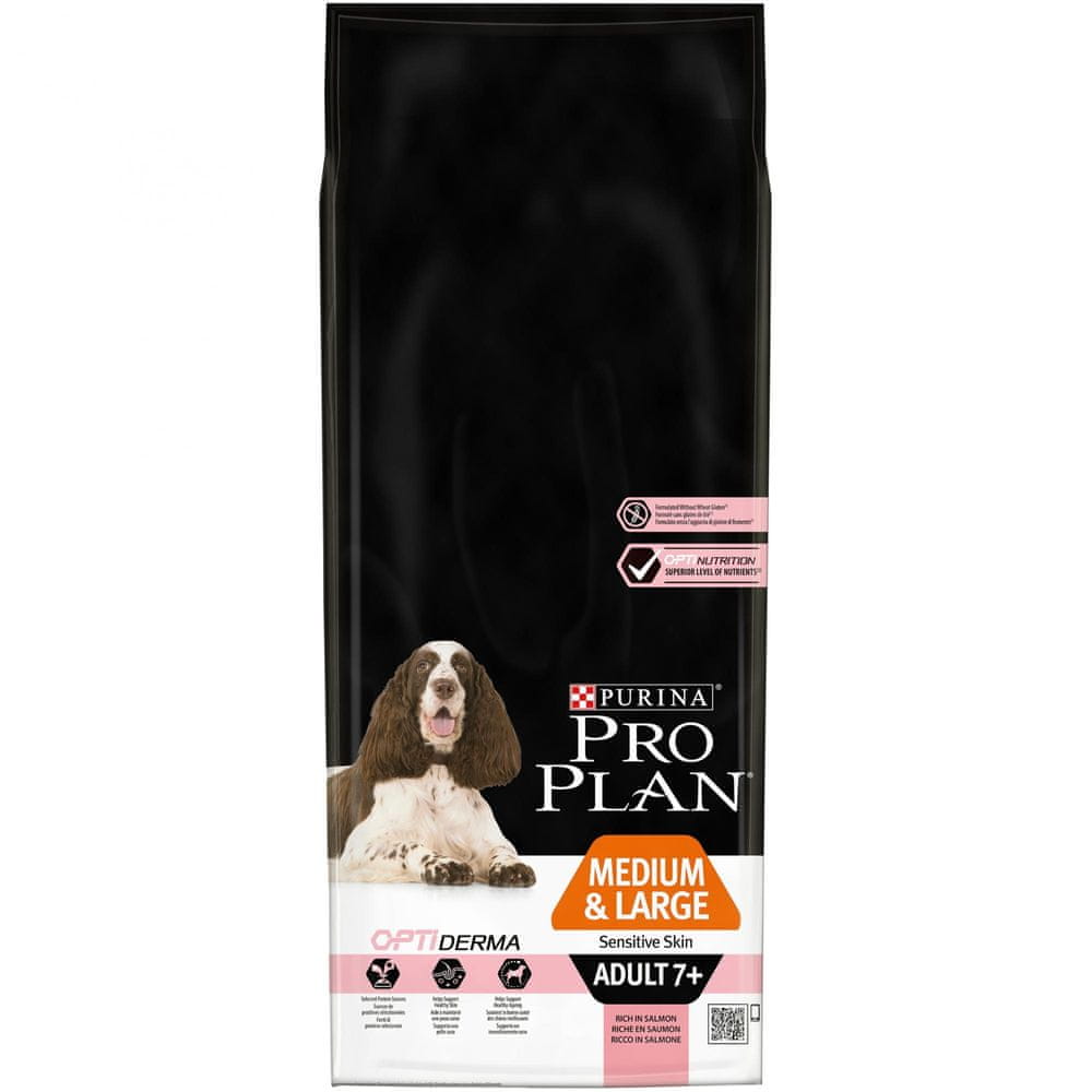 Purina Pro Plan Adult 7+ medium&large OPTIDERMA losos 14 kg