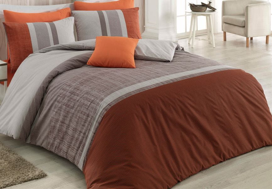 BedTex Povlečení Spencer Hnědé 140x200 / 70x90