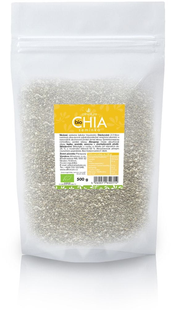 Allnature BIO chia semínka 500 g