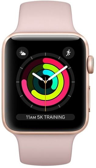 Apple Watch Series 3 GPS, 38mm Gold Aluminium Case with Pink Sand