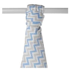 XKKO Bambusová osuška XKKO BMB Scandinavian 90x100 cm Baby Blue Chevron