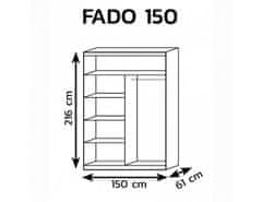 FORLIVING Šatní skříň Fado 150 ořech selekt