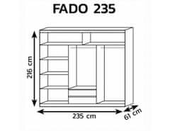 FORLIVING Šatní skříň Fado 235 bílá