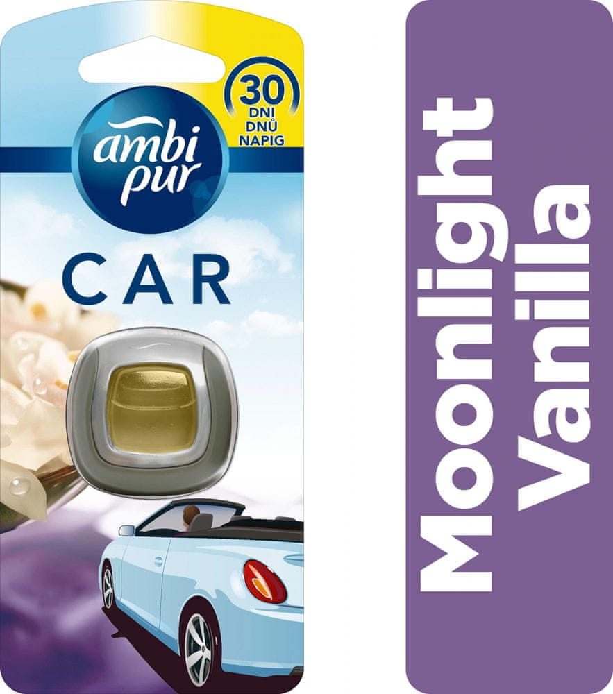 Ambi Pur Car Moonlight Vanilla Připínací osvěžovač vzduchu 1 ks