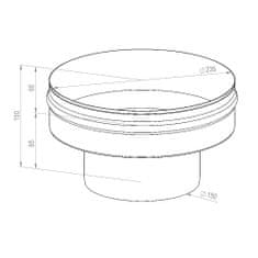 Almeva Komínová přechodová redukce, DN200/150, nerezová