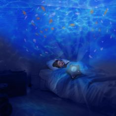 Pabobo Zklidňující projektor mořského dna s melodiemi a bílým šumem Calm Ocean Blue
