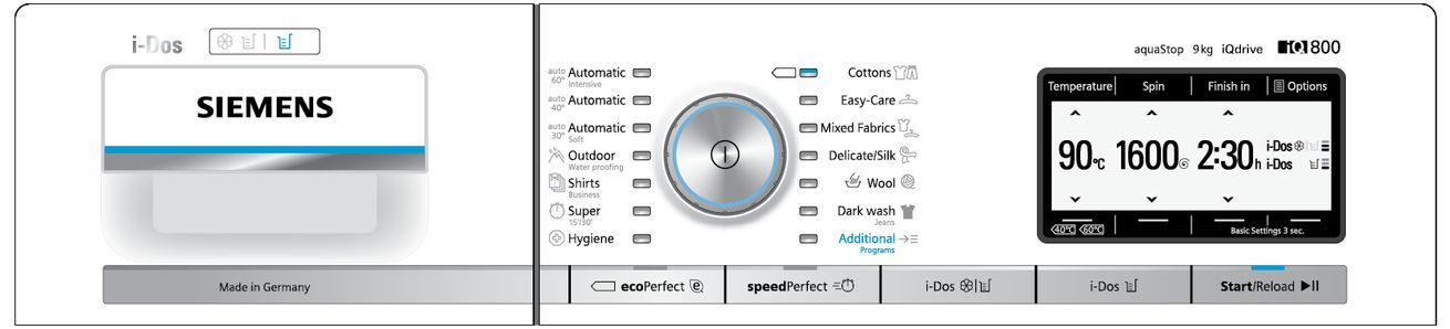 Siemens WM16Y891EU panel