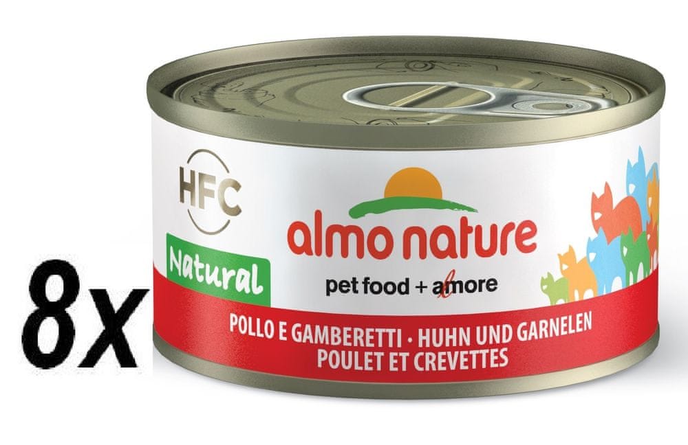 Almo Nature HFC CAT Kuře a krevety 8 x 70g