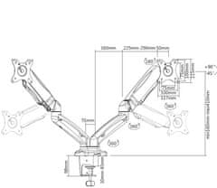 MAX stolní držák pro dva LCD monitory 13-27“ - rozbaleno