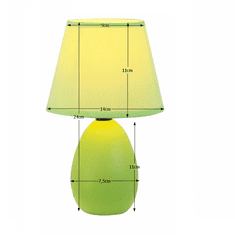 KONDELA Keramická stolní lampa, zelená, QENNY TYP 13