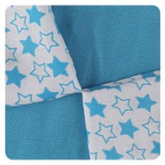 XKKO Bambusové ubrousky Little Stars 30x30, Cyan (9ks)