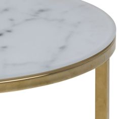 Design Scandinavia Konferenční stolek kulatý Alma, 50 cm, zlatá