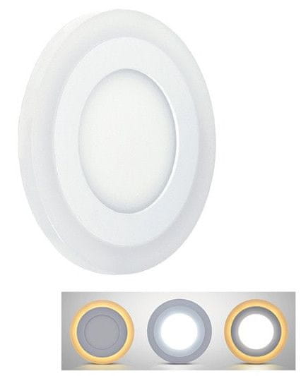 Solight LED podsvícený panel, podhledový, 6W+3W, kulatý