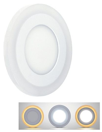 Solight LED podsvícený panel, podhledový, 12W+4W, kulatý