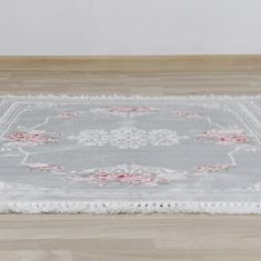 KONDELA Koberec Sedef Typ 2 80x150 cm - šedá / vzor květiny