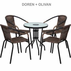 KONDELA Zahradní židle Doren - hnědá/černá
