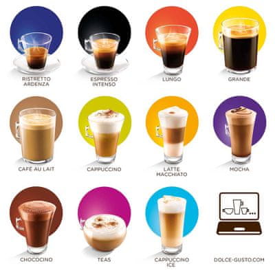 NESCAFÉ Dolce Gusto Café au Lait bohatá nabídka nápojů