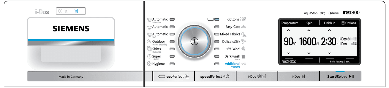 Siemens WM16Y891EU panel