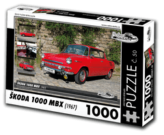 RETRO-AUTA© Puzzle č. 50 - ŠKODA 1000 MBX (1967) 1000 dílků