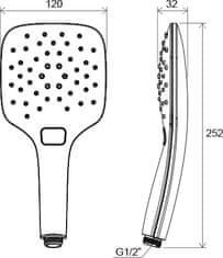 Ravak 959.00 Ruční sprcha Air, 1 funkce - chrom, 120 mm