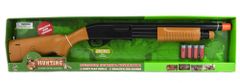 Teddies Pistole/Brokovnice lovecká plast 76cm na baterie se zvukem v krabici - zánovní