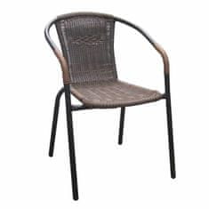 KONDELA Zahradní židle Doren - hnědá/černá