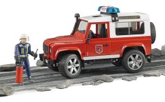 Bruder 2596 Land Rover hasiči s figurkou