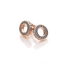 Hot Diamonds Stříbrné náušnice Hot Diamonds Emozioni Saturno Rose Gold DE409