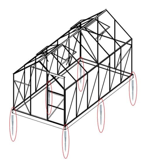 LanitPlast Sada 4 zemní vruty (modely 6x4, 6x6, 2500, 3800)