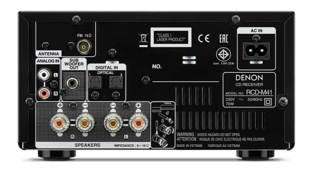 minisystém Denon RCD-M41 cd mechanika bluetooth bezdrátové připojení polk signature reproduktory