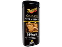 Meguiar's Gold Class Rich Leather Wipes - ubrousky na údržbu přírodní i umělé kůže, 25 ks