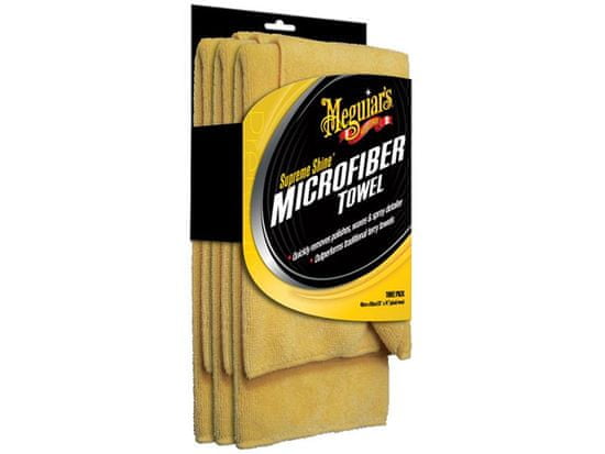 Meguiar's Supreme Shine Microfiber Towel - mikrovláknová utěrka, 40 cm x 60 cm (3 kusy)