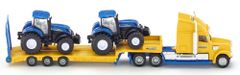 SIKU Super - Tahač s vlekem a 2 traktory New Holland 1:87