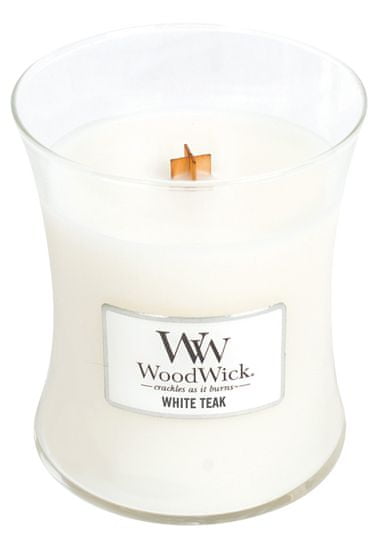 Woodwick Vonná svíčka Bílý teak 275 g