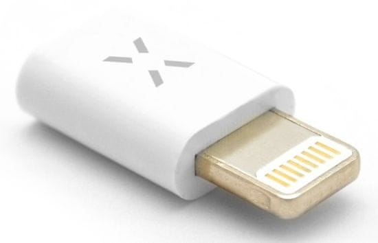 FIXED Redukce pro nabíjení a datový přenos z microUSB na Lightning, podpora iOS 12.x a nižší, bílá FIXA-MTOL-WH