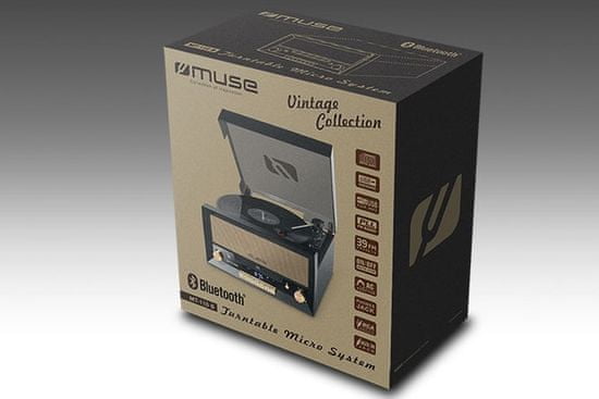 Muse - Platine vinyle Muse MT-120 MB avec système CD, Bluetooth